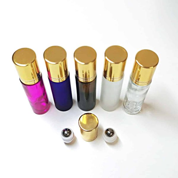 10 ml leeg parfum rollerflesje dik glas metalen roller bal schroefdop