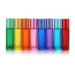 10ml roller flesjes regenboog chakra kleuren parfumrollers dik glas