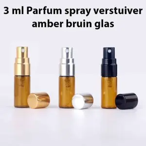 3 ml parfum spray verstuiver amber bruin glas glazen sprayflesjes