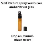 5 ml parfum spray verstuiver amber bruin glas glazen sprayflesjes dop aluminium zwart