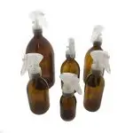 Fles amber glas spraypistool trigger spray verstuiver transparant