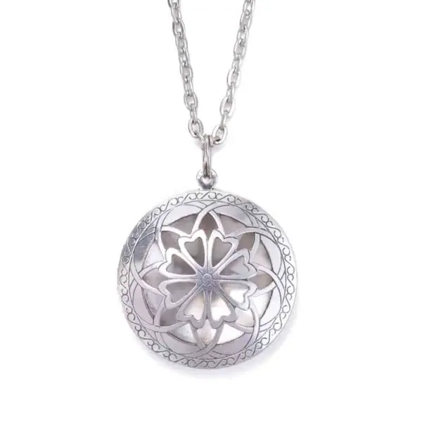 Parfum ketting antiek zilveren medaillon aroma diffuser pad