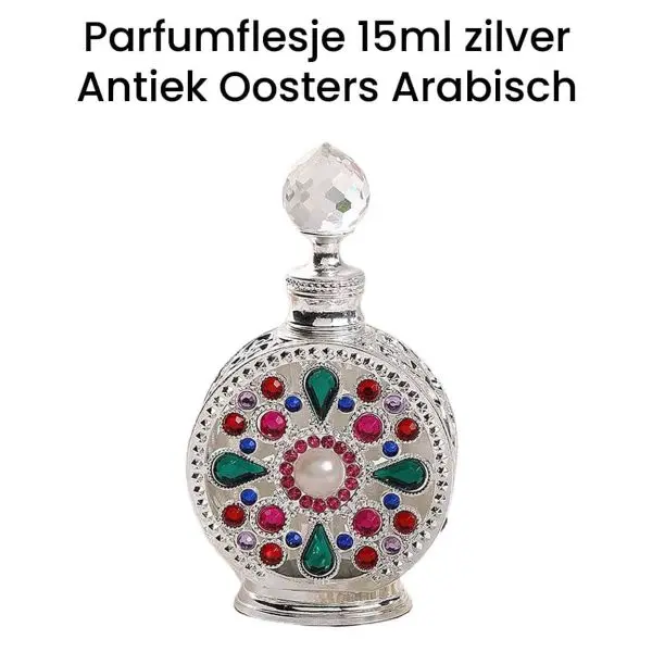 Parfumflesje 15ml Oosters Arabisch zilver antiek