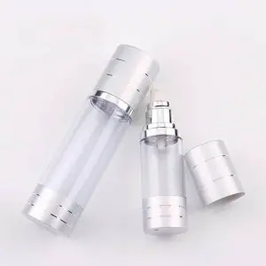 airless lotion dispenser 30ml transparant zilver pomp flesje