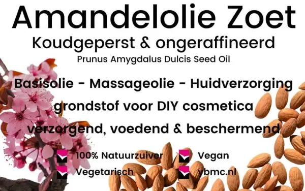 amandelolie 250ml zoet koudgeperst ongeraffineerd