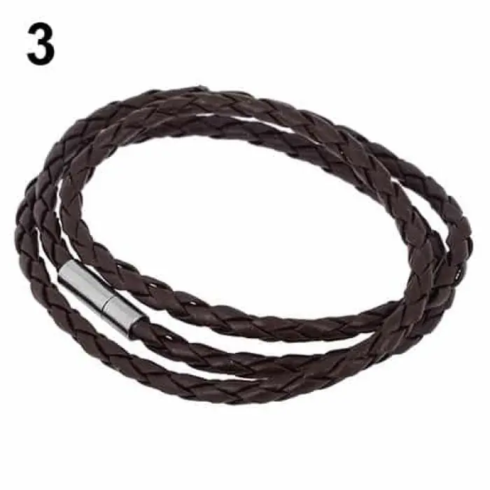 armband gevlochten leer bruin