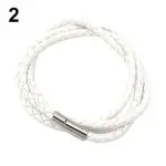 armband gevlochten leer wit
