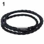 armband gevlochten leer zwart