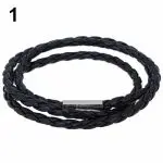 armband gevlochten leer zwart
