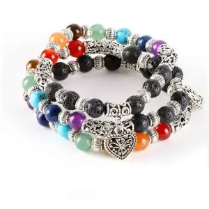 armband hartje lavasteen kralen natuurstenen chakra yoga sieraden