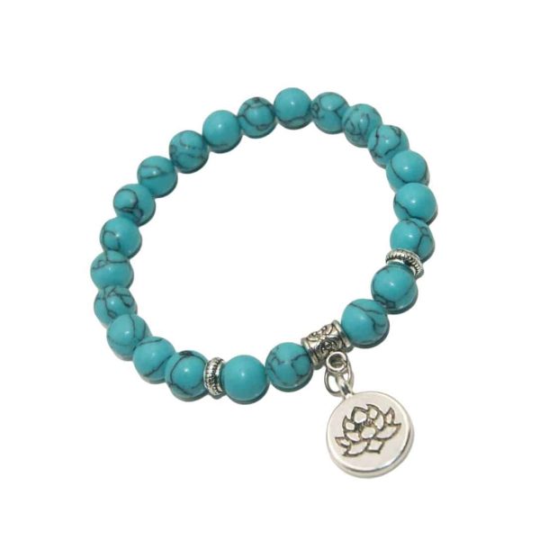 armband lotus groene turquoise natuursteen