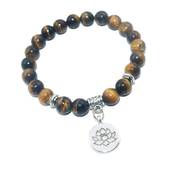armband lotus tijgeroog natuursteen