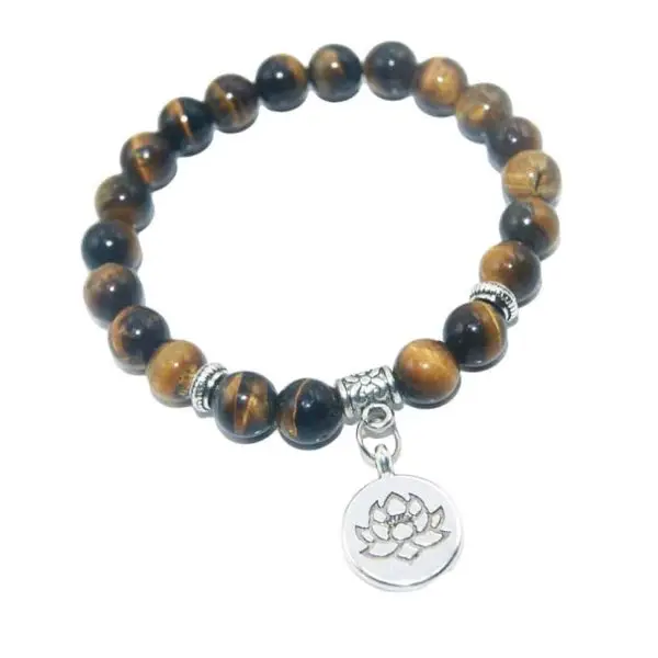 armband lotus tijgeroog natuursteen