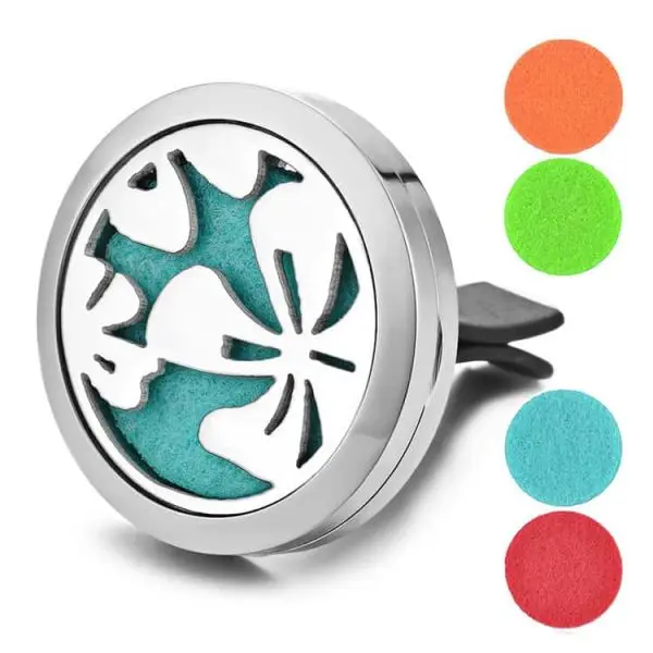 auto geur medaillon klavertje vier ventilatie diffuser clip essentiele olien 2