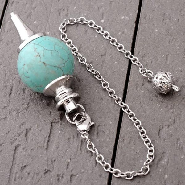 blauwe howliet blue howlite pendel edelsteen
