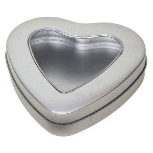 blikje hart venster deksel aluminium verpakkingen hartvormig