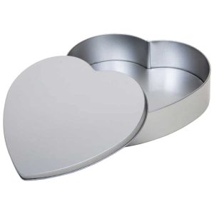 blikken doos hart trommel deksel aluminium verpakkingen hartvormig