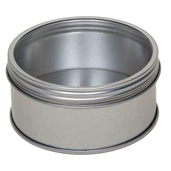 blikken pot zilver rond schroefdeksel venster aluminium verpakkingen