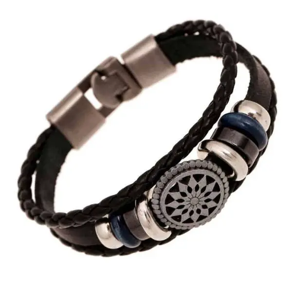 Boheemse armband leer kralen