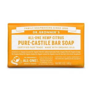 citrus orange vaste zeep dr bronners bar soap 140gr