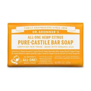 citrus orange vaste zeep dr bronners bar soap 140gr