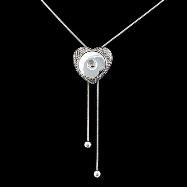 clicks ketting hartvormig verstelbare button halsketting drukknoop 18 mm
