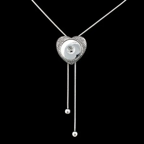 clicks ketting hartvormig verstelbare button halsketting drukknoop 18 mm