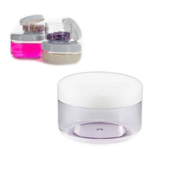 cosmetica pot transparant 100 ml witte schroef deksel
