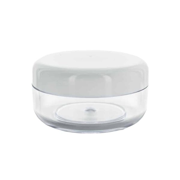 cosmetica pot transparant 30ml witte schroef deksel
