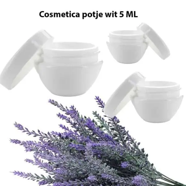 cosmetica potjes wit 5 ml creme zalf balsem potjes schroefdeksel