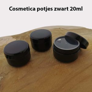 cosmetica potten zwart 20ml creme zalf balsem potjes inlay deksel