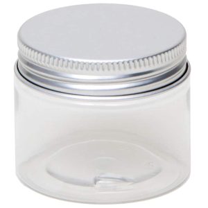 cosmeticapot transparant pet pot rond aluminium schroefdeksel 50 ml