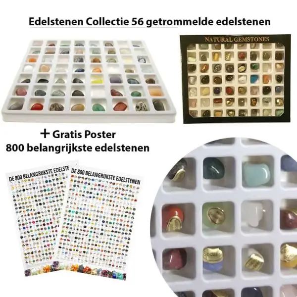 edelstenen collectie getrommelde edelstenen giftbox poster