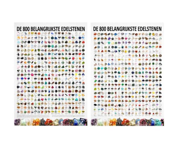 edelstenen poster kaart a4 800 belangrijkste edelstenen