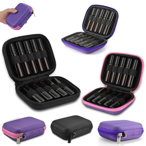 etui parfumrollers 10 ml rollerflesjes essentiele olie tas
