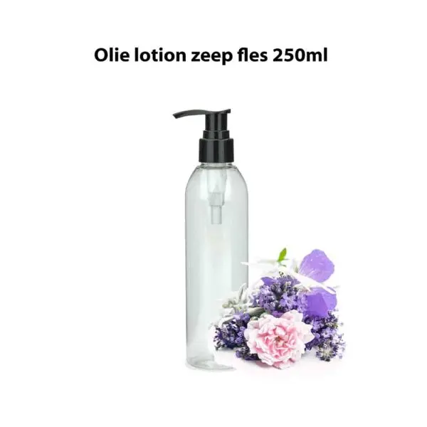 fles 250ml dispenser pomp zwart hervulbare pompfles olie lotion zeep