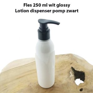 fles 250ml wit dispenser pomp zwart hervulbare pompfles olie lotion zeep