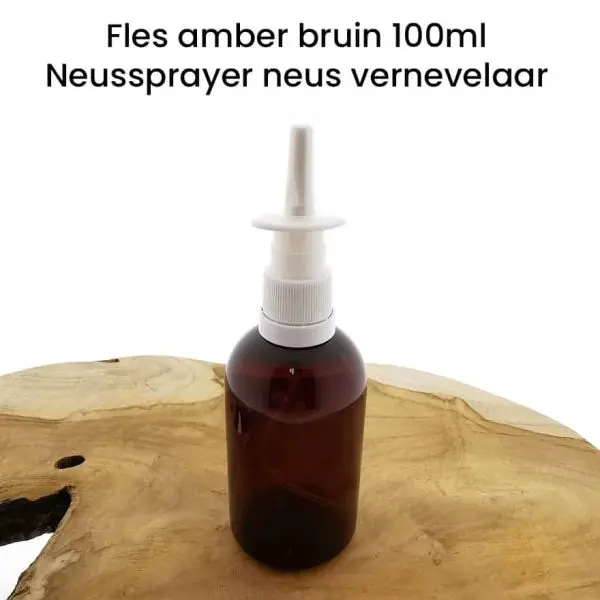 fles amber bruin 100ml neussprayer pomp neus vernevelaar