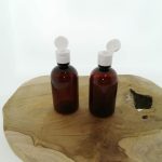 fles bruin flip top spuitdop 100ml kunststof fles klepdop