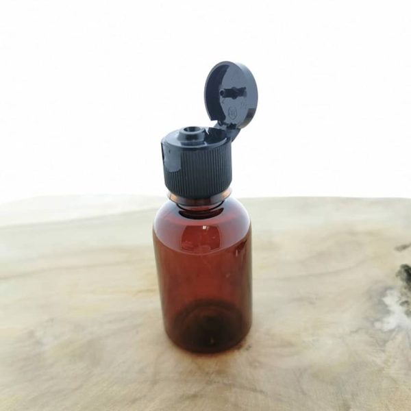 flesje 30ml pet farma amber klepdop spuitdop fliptop zwart