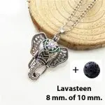 geurketting olifant zilveren parfumhanger lavasteen aromatherapie sieraad