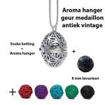 geurketting parfumhanger antiek vintage gekleurde lavasteen aromatherapie sieraad