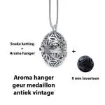 geurketting parfumhanger antiek vintage lavasteen aromatherapie sieraad