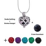 geurketting parfumhanger hart gekleurde lavasteen aromatherapie sieraad
