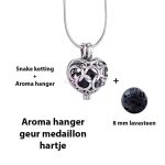 geurketting parfumhanger hart lavasteen aromatherapie sieraad