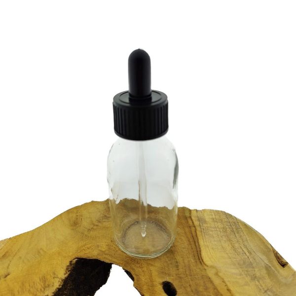 glazen druppelfles 100ml transparant pipetfles zwarte pipet d28 28 410