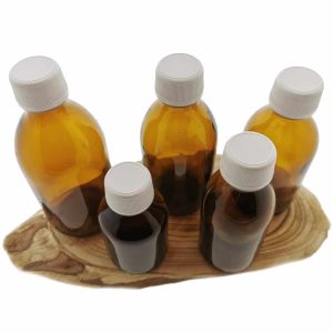glazen fles dop garantiesluiting amber bruin glas din28 28 410 medicijnfles