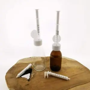 glazen fles oral dose dop spuit 3ml medicijnfles glas din28 28 410