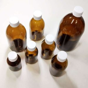 glazen fles schroefdop amber bruin glas din28 28mm medicijnfles