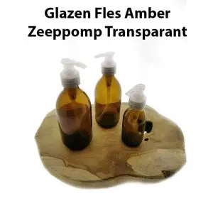glazen lotion pomp fles amber bruin glas zeeppomp transparant leeg navulbaar